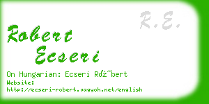 robert ecseri business card
